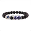 Perline da 8 mm naturale naturale di lava nera fatimas man mano 7 chakra bracciale fai da te aromaterapia diffusore drop drop gioielli brac otqyd