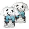 Heren t shirts 3D panda print t-shirt mannen 2023 zomer o nek korte mouw T-tops tops mode stijl mannelijke kleding dagelijkse casual grappige t-shirts