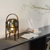 Lampes de table japonais LED bois naturel verre lampe chambre chevet debout lumière éclairage de table pour salon étude