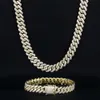Iced Out VVS-FG Natural CVD Moissanite Diamond 9K 10K 14K Gold Cuban Link Chain ketting tegen goedkope prijs