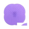 Éponges Applicateurs Coton Sile Maquillage Brosse Cosmétique Nettoyant Nettoyage Épurateur Tapis Outils De Lavage Pad Outil À Main Drop Delive Dhmhj