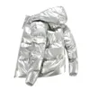 メンズジャケットウィンタージャケットメンパーカーシャイニーフード付き温かいコートジッパーアップ高品質のオーバーコート厚さプラスサイズ230107
