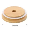 Drinkware Lid Wholesale 70Mm 88Mm Bamboo Cap Reusable Wooden Mason With St Hole Drink Lids Sxa14 Drop Delivery Home Garden Kitchen D Dhkxw