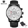 Нарученные часы Reloj Hombre 2023 Benyar Fashion Chronograph Sport Mens Watch Top военные часы Quartz Watch Relogio Masculinowristwatches w