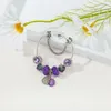Link Bracelets Fashionable Korean Style Temperament Purple Faceted Crystal Stone Insect Leaf Beaded DIy Charm Ladies Bracelet