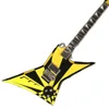 Lvybest Electric Guitar Custom Irregular Shape Body in Yellow Color Accept Guitar Bass