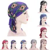 Ethnic Clothing Stretchy Muslim Cotton Head Scarf Turban Caps Printed Hijab Bonnet Ladies Cancer Chemo Cap Arab Islamic Wrap Turbante