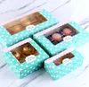 30PCSlot Kraft Paper Clear Window Cake Box Wedding Dessert Cupcake Box Blue Chocolate Muffin Biscuits Cookie Packaging Boxes7961781