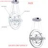 Hanglampen uniek ontwerp 3 ringen kristallen kroonluchter lamp glans LED -verlichting voor keuken woonkamer hang lamp armatuur