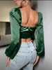 Women's T Shirts Women Crop Tops Long Sleeve Sweetheart Neck Hook And Eye Ladies For Casual Party