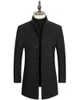 Misto lana da uomo Fashion Leisure Boutique Business Tinta unita Slim Coat Trench Jacket 230107