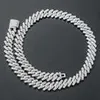 커스텀 패스 다이아몬드 테스터 VVS Moissanite Cuban Chain 목걸이 아이스 아웃 힙합 925 Silver Link Bracelet Men264b