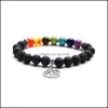 Con cuentas 3 estilos 8 mm Lava Stone Tree of Life 7 Chakra Beads Pulsera Aromaterapia Aceite esencial Difusor Pulseras Joyería Gota Entregar Otqfo