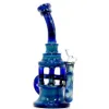 9inch Silver Fumed hookah Dab Rig Water Pipes Recycler bubbler with glass bowl oil Bong smoke accessory
