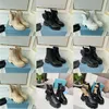 2023 Tasarımcı Paris Monolith Deri Ve Naylon Kumaş Çizmeler Kadın Cep Patik Hakiki Deri Bağcıklı Bayanlar Ayak Bileği Kış Sonbahar Ayakkabı Sneakers Boyut 35-41