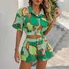 Trainingspakken voor dames lente print shorts pakken vrouwen crop vest vesting top hoge taille korte broek elegante 2 stuks 2023 zomer kantoor dame casual