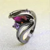 Обручальные кольца модные роскошные винтажные фиолетовые цирконы CZ Crystal красочный для женщин обручальные украшения из нержавеющей стали