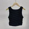 Designer Women Knitted Tee Sexy Crop Top Sport Knits Vest Lettera Jacquard Luxury Tops Maglietta traspirante per donna 8J9S