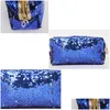 Storage Bags Sequin Cosmetic Bag Makeup Mermaid Handbag Glitter Coin Wallet Zipper Pouch For Women Drop Delivery Home Garden Houseke Dhvk0