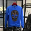 Sudaderas con capucha de invierno para hombre, sudaderas con capucha de lujo para hombre y sudaderas de perforación de calaveras artesanales pesadas para mujer, marca