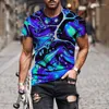 Heren t shirts 2023 zomer kleding t-shirt grappige graffiti 3d printing mannen en vrouwen feest toppaar stretch oversized set