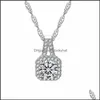 Pendanthalsband 30 Sterling Sier L￤gg till White Cooper Zircon Imitation Mossan Diamond Necklace Womens Lucky Clover Jewely 1812 Q2 Dro Otrle