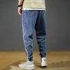 Herrenhosen Männer Sommer im Freien beiläufige lose feste Knöchel-Multi-Taschen-Fracht-männliche Frühlings-Streetwears Overalls Jogginghose Arbeitshose # D