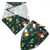 Dog Collars Christmas Pet Collar Costume Scarf Bandana Santa Claus Printed Neck Bandage Bibs Dressing Accessories