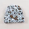 Berets милый леопардовый принт корова вязаная шерсть шерсть осень зимняя теплые шляпы шляпы шапочки Cap -Cual Bonnet