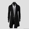 Men's Wool Blends Mens Overcoat Long Trench Coats Winter Male Pea Double Breasted Coat Brand Clothing Y038 230107