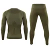 Sous-vêtement thermique pour hommes sans couture vue tactique hommes ensembles d'hiver Compression polaire fonction formation Thermo Long Johns 230109