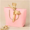 Gift Wrap 10Pcs Large Size Box Packaging Gold Handle Paper Bags Kraft With Handles Wedding Baby Shower Birthday Party 220331 Drop De Dhnzv