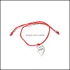 Otras pulseras Colgante de aleación personalizable Cuerda trenzada roja Pulsera de amistad Pareja simple Joyería Drop Entrega Otq6O