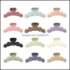 Klämmor Lady Fiveround Row Plastic Hair Women Stor storlek Solid Color Ponytail Clips Clo Korean Girls Head Wear Shower Scrunchies H1582313