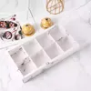 Wholesale food grade bakery cookie marble packaging boxes for Pies Muffins and Pastries with window just bow no label GG016