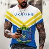 Hommes t-shirts unisexe 2023 drapeau ukrainien couleur correspondant T-shirt hommes femmes mode respirant haut 6xl Hd impression chemise été T-shirt