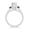 Bröllopsringar utsökt ring för kvinnor med blåwhite Clear Dazzling Cubic Zircon Stone Wholesale Lots Bulk Storlek 6-10