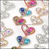 Dangle Chandelier Bling Heart Drop Earrings Dangles Fashion Designer Colorf Ab Rhinestone Iced Out Jewelry Classy Lady Big Stateme Otk2U