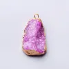 Pendentif Colliers Naturel Druzy Agates Pendentifs Charmes Pierre Cristal Geode Charme Pour La Fabrication De Bijoux Collier DIY