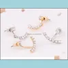 Stud Earrings Brincos Pendientes Earringwedding Jewelry Sier Gold Channel Drop Delivery Dhov1