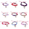 Colliers pour chiens Collier pour animaux de compagnie de style japonais Collier de cloche de chat Différents styles de tissu réglable et confortable Chiot Fournitures Laisses