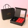 Saint Valentin Savon Fleur Emballage Cadeau Boîte Bijoux Rabat Creative Rouge À Lèvres Collier Parfum Ensemble Coffrets Cadeaux