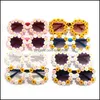 Солнцезащитные очки круглые детские цветы женские пляжные мода Floral Summer Party Eyewear Vintage 3438 Q2 Аксуары доставки OTXBM OTXBM