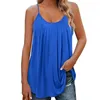 Women's Blouses Soft Texture Comfy Lady Casual Solid Color Loose Sling Top For Party
