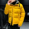 Men's Jackets Brand Clothing Men Winter Parka midLength 4 Colors Windproof Warm Jacket Outwear Coat Plus Size 4XL Black White Yellow Red 230107