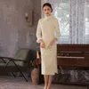 Vêtements ethniques Cheongsam Qipao robe chinoise pour femmes Vintage dentelle épaisse modifiée rétro robes jeune hiver chaud année Orient