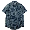 Chemises décontractées pour hommes fleurs hawaïennes imprimer chemise mince ample plage Couple Style à manches courtes chemise polyvalente-