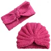 Berets 1pc Winter Baby Hat Headband Set Wool Infant Bonnet Toddler Turban Cap Beanie For Girl Boy Warm Head Wrap Kids Headwear