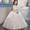 Kız Elbise Prenses Çiçek Düğün Kızın Kat Uzunluğu Pageant Kapak Kollu Çocuk Elbise Mavi Tül Çocuk Partisi Doğum Günü Elbise