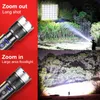 Zaklampen fakkels xhp360 krachtige zaklamp 5000000lm camping fakkel licht waterdichte tactische zaklamp oplaadbare lamp naar visserijpower bank 0109